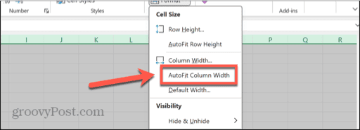 excel autofit width