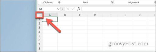 excel select all