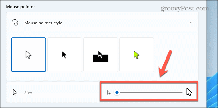 windows pointer size