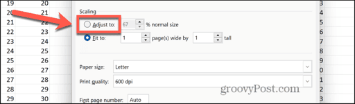 excel adjust to