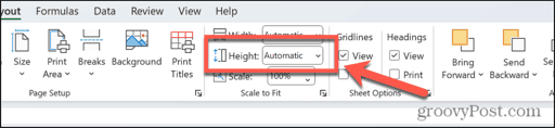 excel height scaling