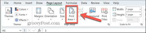 excel print area button