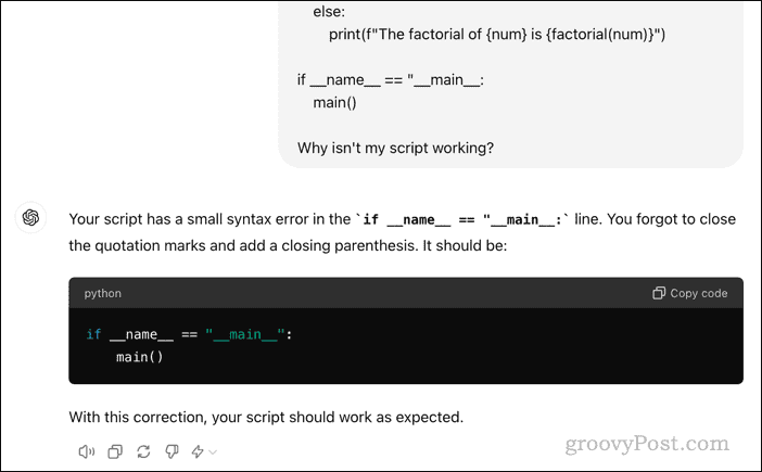 ChatGPT can help you debug your code