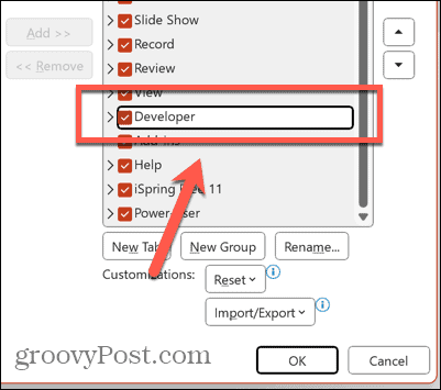 powerpoint check developer