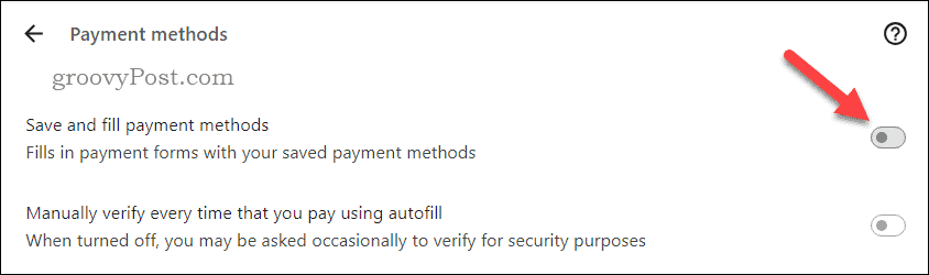 Disabling payment autofill options in Chrome