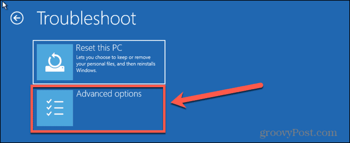 windows 11 advanced options