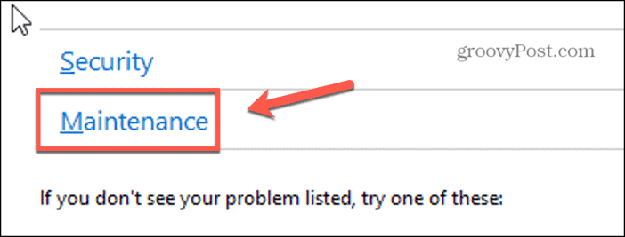 windows 11 maintenance drop-down