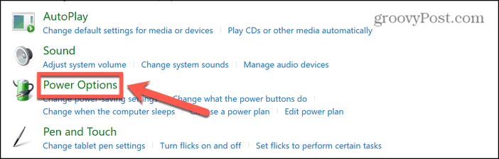 windows 11 power options