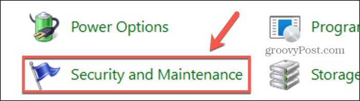 windows 11 control panel security and maintenance options