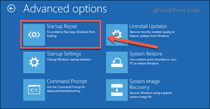 windows 11 startup repair