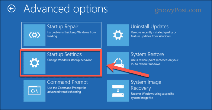 windows 11 startup settings