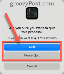 Confirm Quit Process