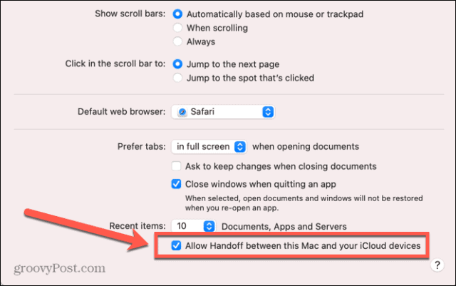 mac allow handoff on mac