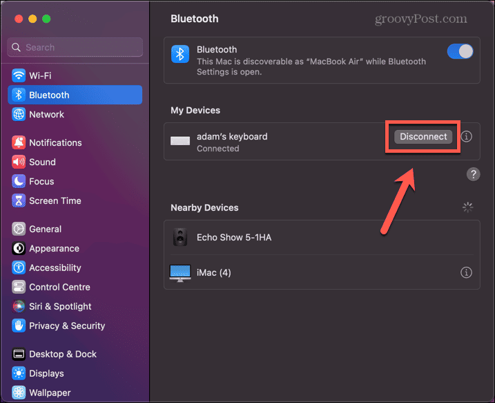 mac disconnect bluetooth keyboard