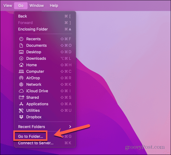 mac go to folder