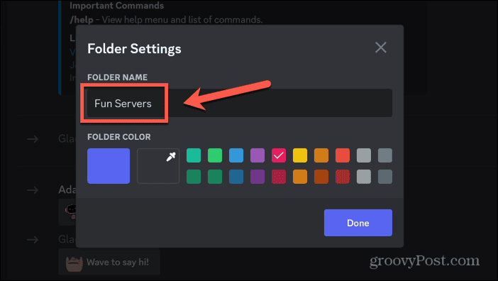 discord server folder name