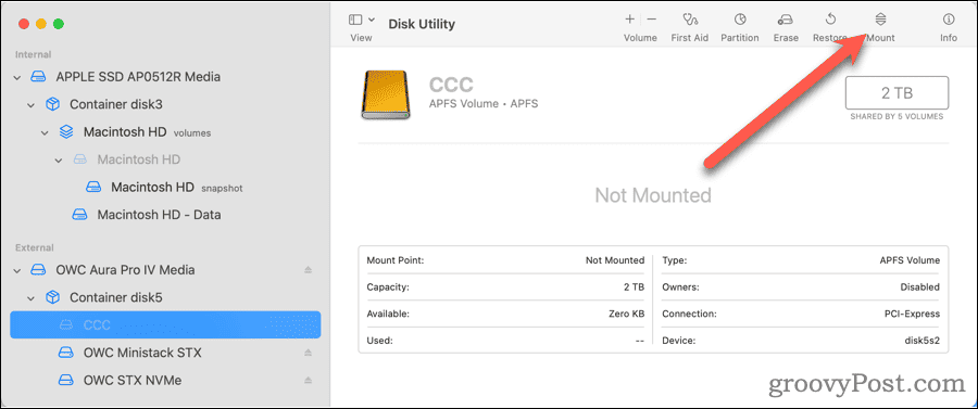 Disk Utility Mount