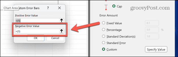 excel negative error value