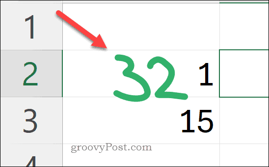 Overwriting existing content using the Action Pen in Excel