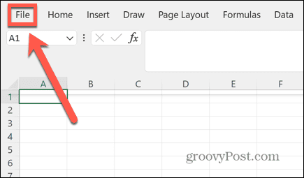 excel file menu