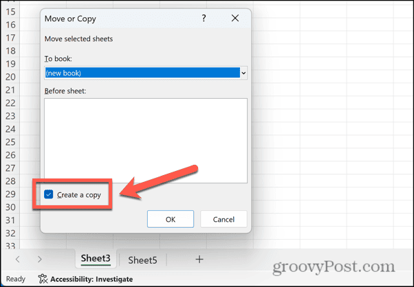 excel create a copy checked