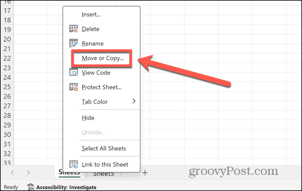 excel move or copy