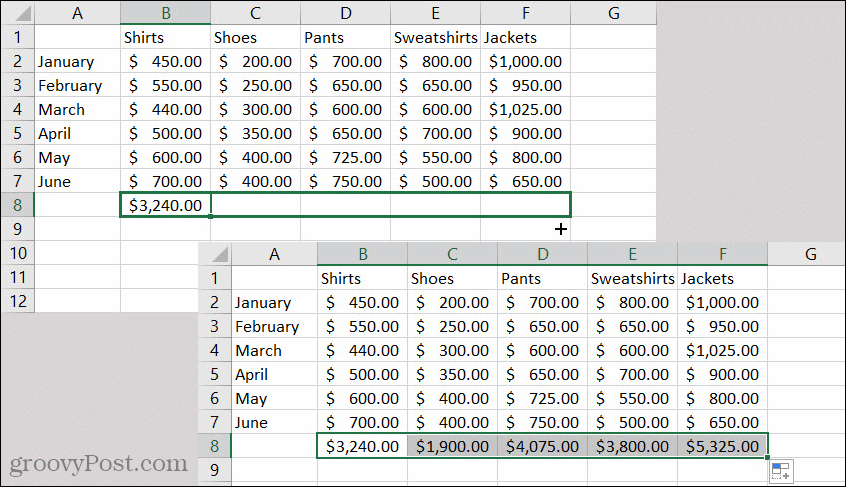 Excel AutoFill Formula