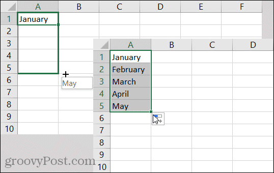 Excel AutoFill Months