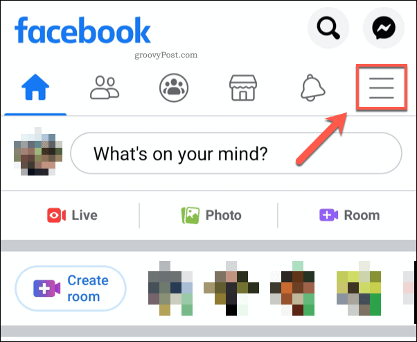 Facebook mobile hamburger menu icon