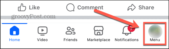 facebook menu