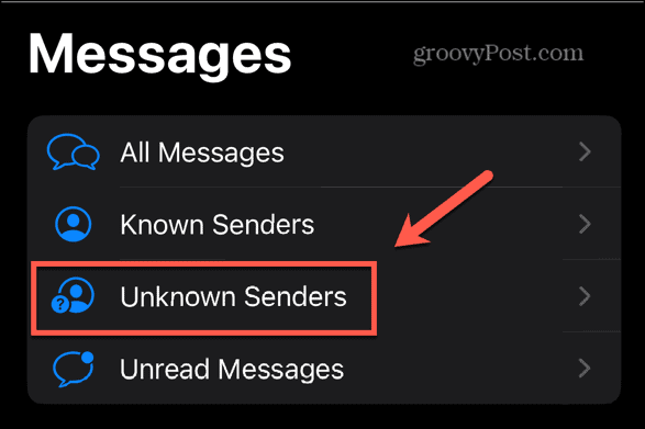 iphone messages unknown senders