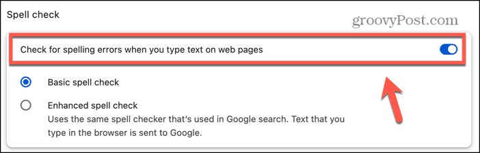 chrome toggle spell check