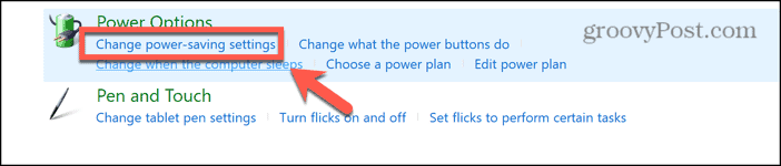 windows 11 change power saving settings