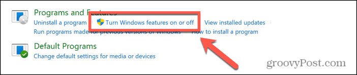 windows 11 turn windows features on or off