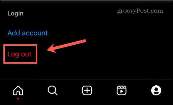 instagram log out