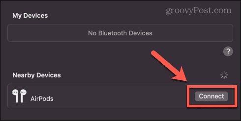 mac connect airpods