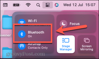 mac control center bluetooth