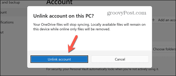 windows 11 unlink account