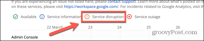 google drive service disruption icon