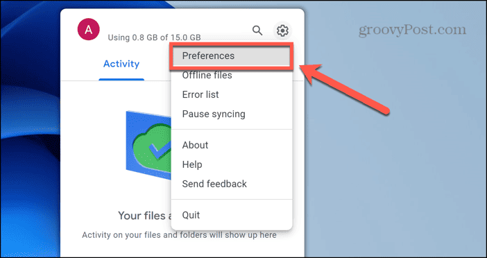 google drive preferences