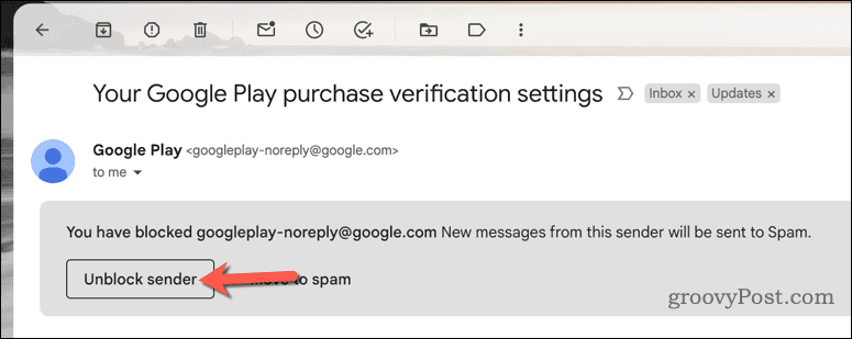 Unblocking a Gmail sender