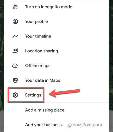 google maps settings