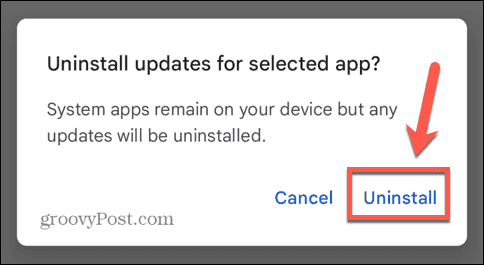 android uninstall app