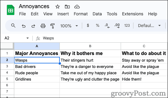 Google Sheets Gridlines Visible