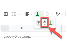 Vertical align in Google Sheets