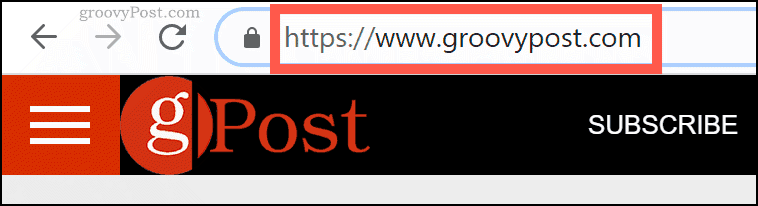 The groovyPost.com domain name in Chrome URL bar