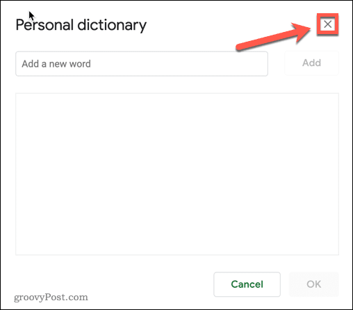 close personal dictionary