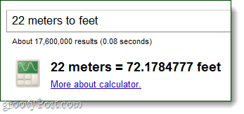 calculator converts meters to feet