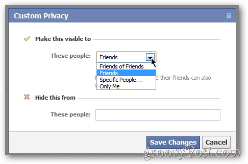 Custom Privacy Sharing for Facebook Updates and Photos