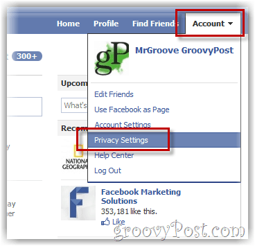 how to access facebook privacy menu settings